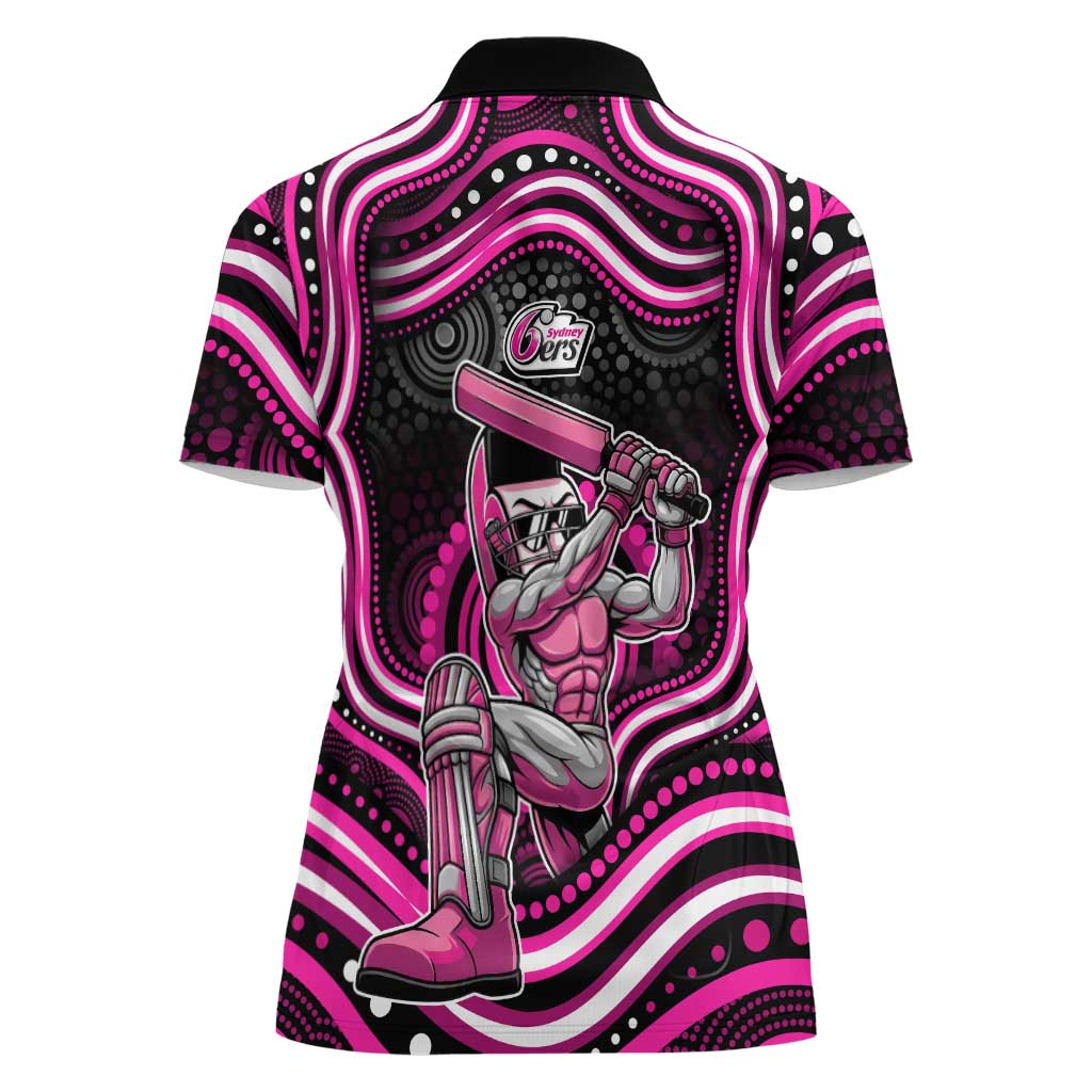 Sydney Sixers Cricket Women Polo Shirt Australian Cricket Mascot - Modern Indigenous Style