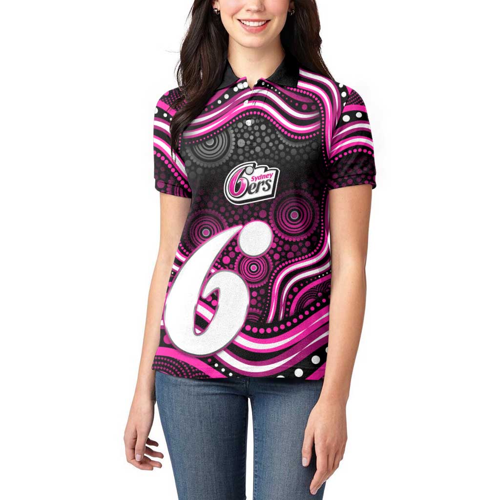 Sydney Sixers Cricket Women Polo Shirt Australian Cricket Mascot - Modern Indigenous Style