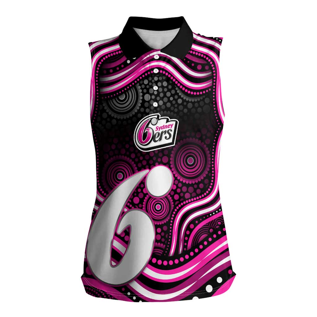 Sydney Sixers Cricket Women Sleeveless Polo Shirt Australian Cricket Mascot - Modern Indigenous Style