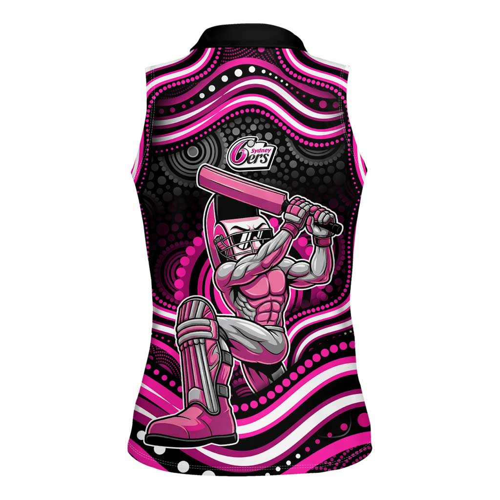 Sydney Sixers Cricket Women Sleeveless Polo Shirt Australian Cricket Mascot - Modern Indigenous Style