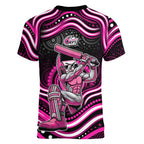 Sydney Sixers Cricket Women V-Neck T-Shirt Australian Cricket Mascot - Modern Indigenous Style