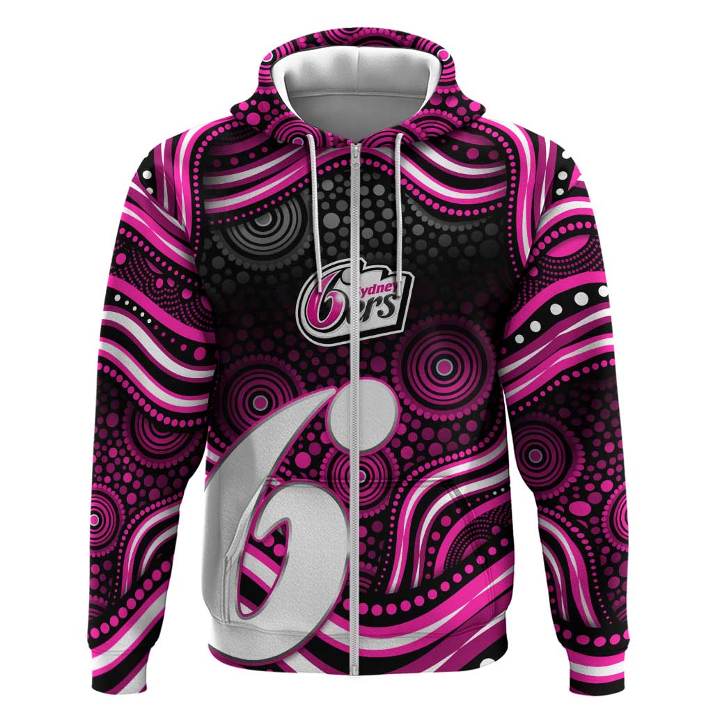 Sydney Sixers Cricket Zip Hoodie Australian Cricket Mascot - Modern Indigenous Style