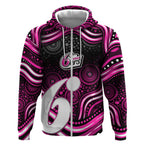 Sydney Sixers Cricket Zip Hoodie Australian Cricket Mascot - Modern Indigenous Style