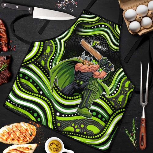 Sydney Thunder Cricket Apron Australian Cricket Mascot - Modern Indigenous Style
