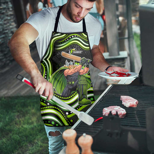 Sydney Thunder Cricket Apron Australian Cricket Mascot - Modern Indigenous Style