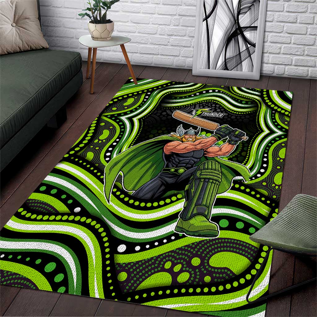 Sydney Thunder Cricket Area Rug Australian Cricket Mascot - Modern Indigenous Style