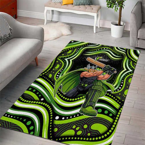 Sydney Thunder Cricket Area Rug Australian Cricket Mascot - Modern Indigenous Style