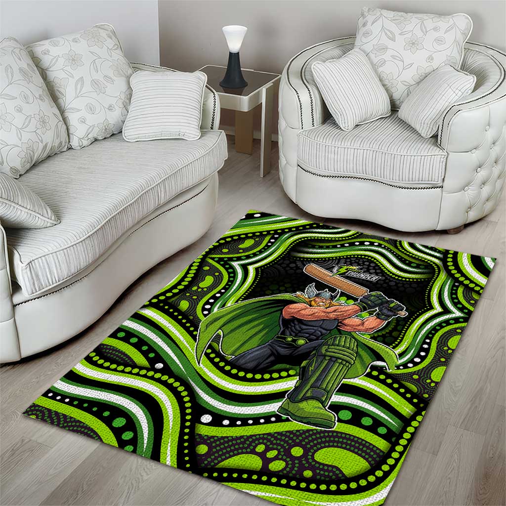 Sydney Thunder Cricket Area Rug Australian Cricket Mascot - Modern Indigenous Style