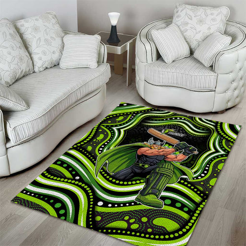 Sydney Thunder Cricket Area Rug Australian Cricket Mascot - Modern Indigenous Style