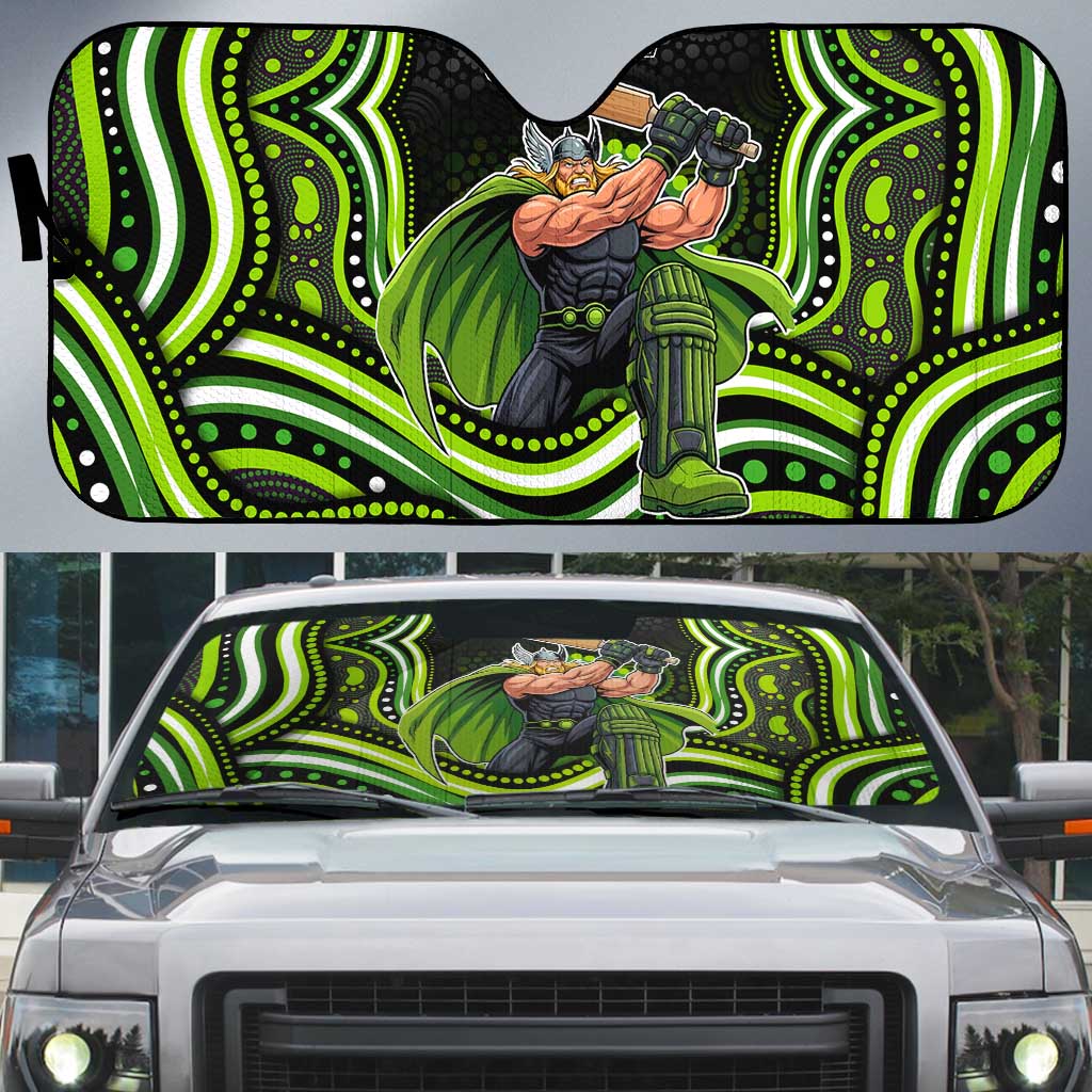 Sydney Thunder Cricket Auto Sun Shade Australian Cricket Mascot - Modern Indigenous Style