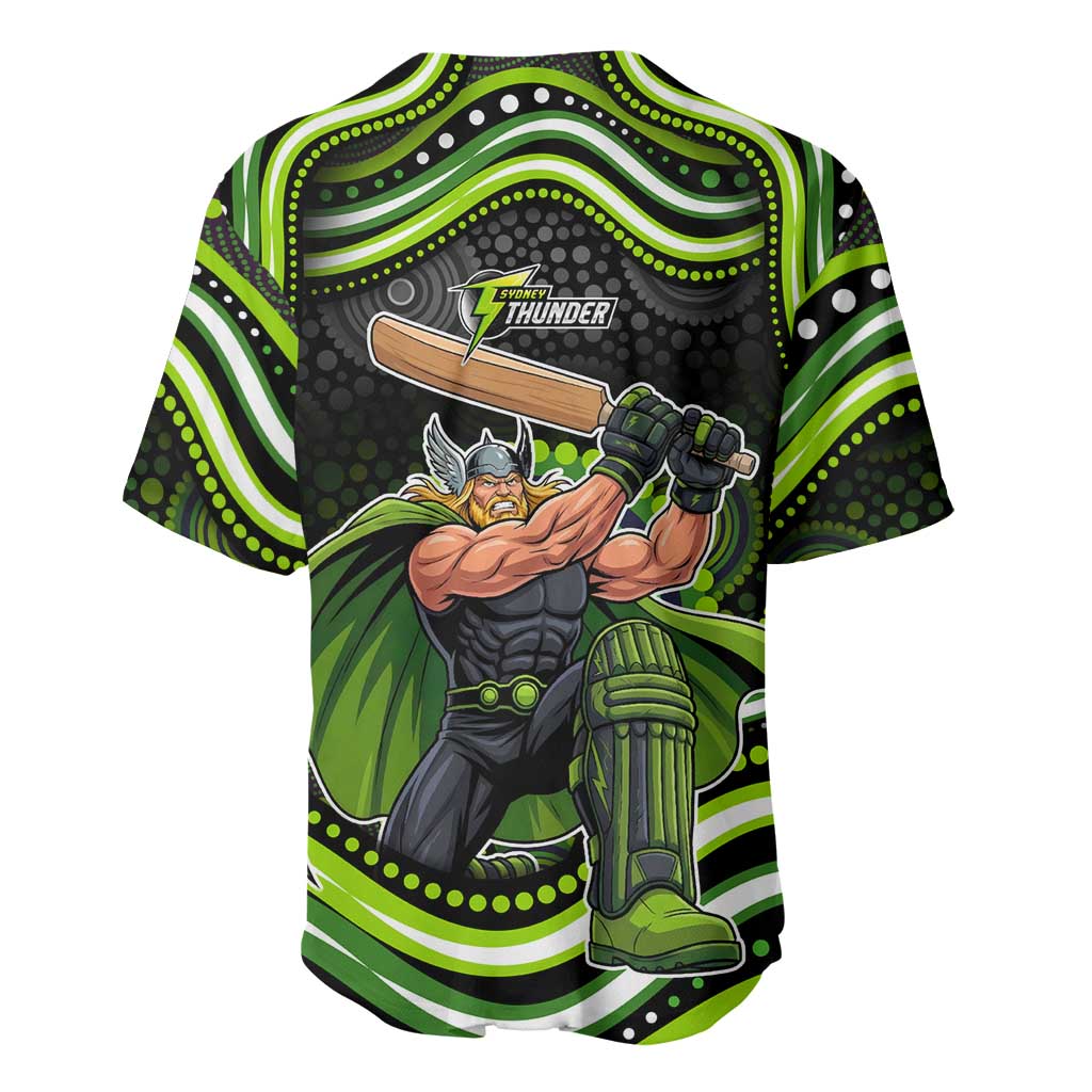 Sydney Thunder Cricket Baseball Jersey Australian Cricket Mascot - Modern Indigenous Style