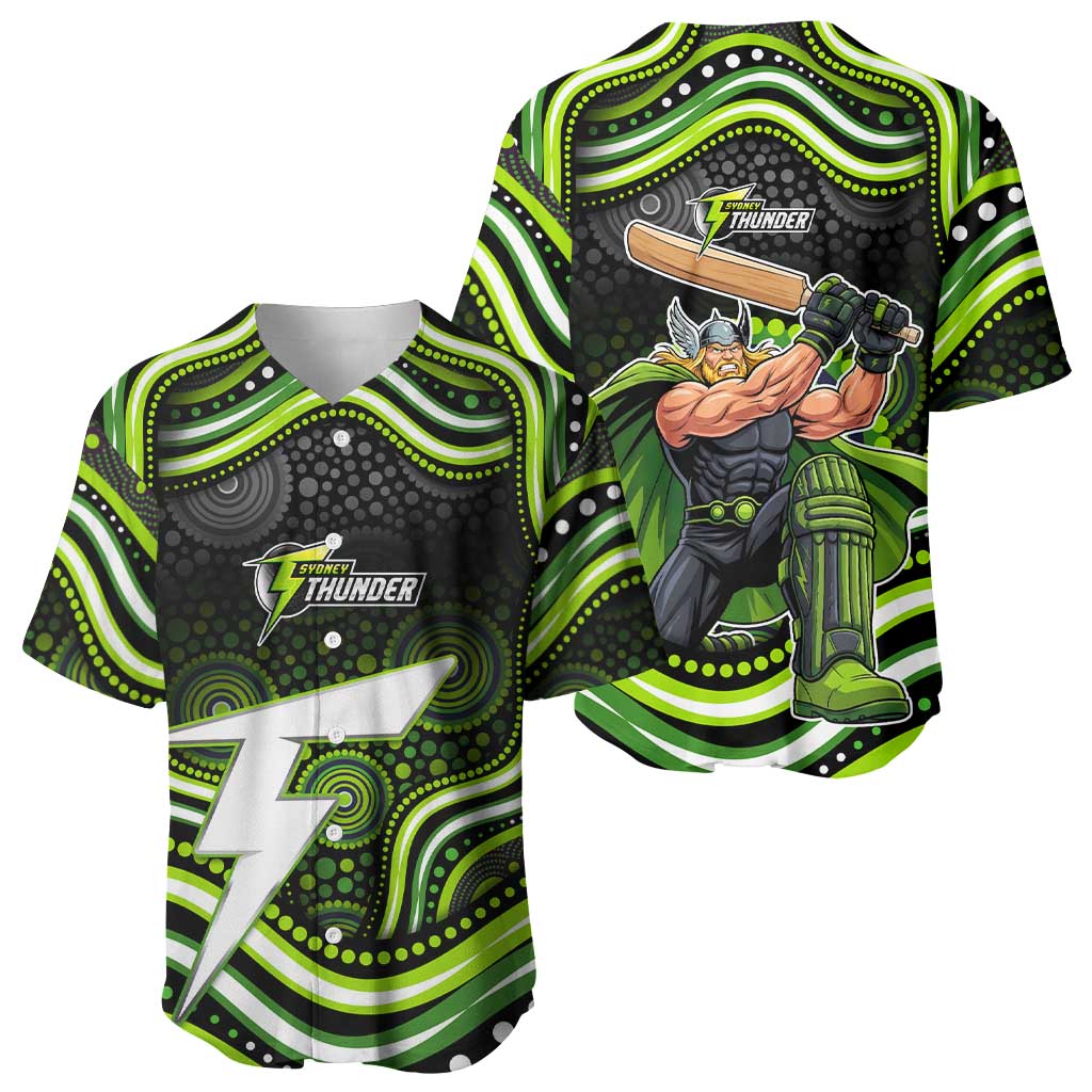 Sydney Thunder Cricket Baseball Jersey Australian Cricket Mascot - Modern Indigenous Style