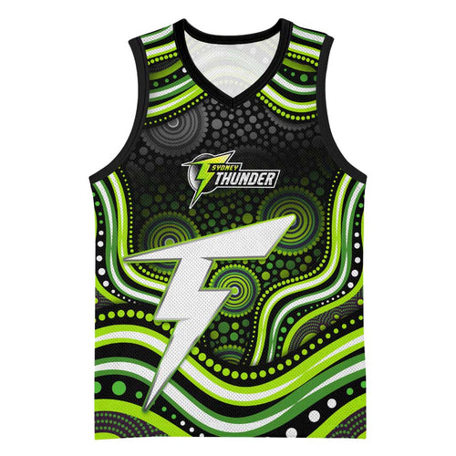 Sydney Thunder Cricket Basketball Jersey Australian Cricket Mascot - Modern Indigenous Style