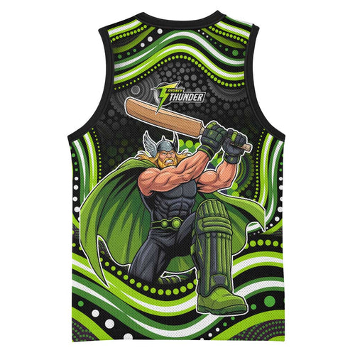 Sydney Thunder Cricket Basketball Jersey Australian Cricket Mascot - Modern Indigenous Style