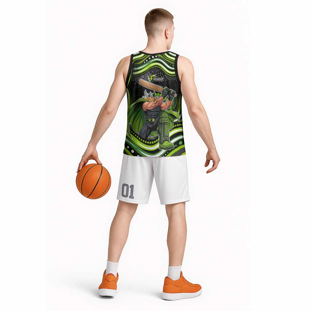 Sydney Thunder Cricket Basketball Jersey Australian Cricket Mascot - Modern Indigenous Style