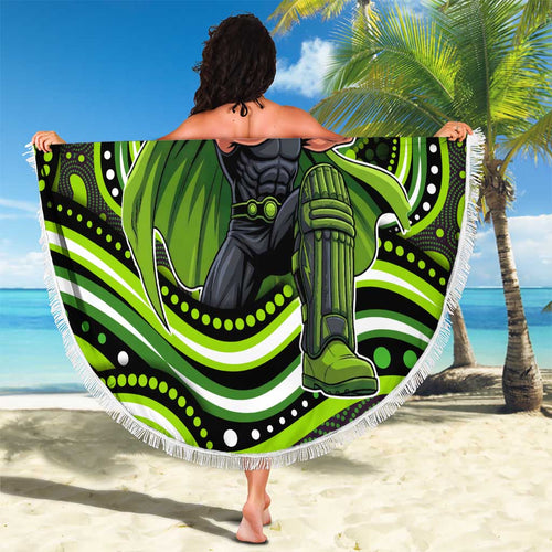 Sydney Thunder Cricket Beach Blanket Australian Cricket Mascot - Modern Indigenous Style