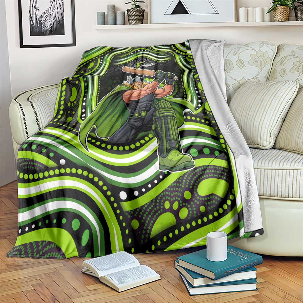 Sydney Thunder Cricket Blanket Australian Cricket Mascot - Modern Indigenous Style