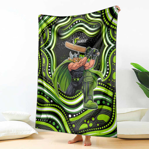 Sydney Thunder Cricket Blanket Australian Cricket Mascot - Modern Indigenous Style