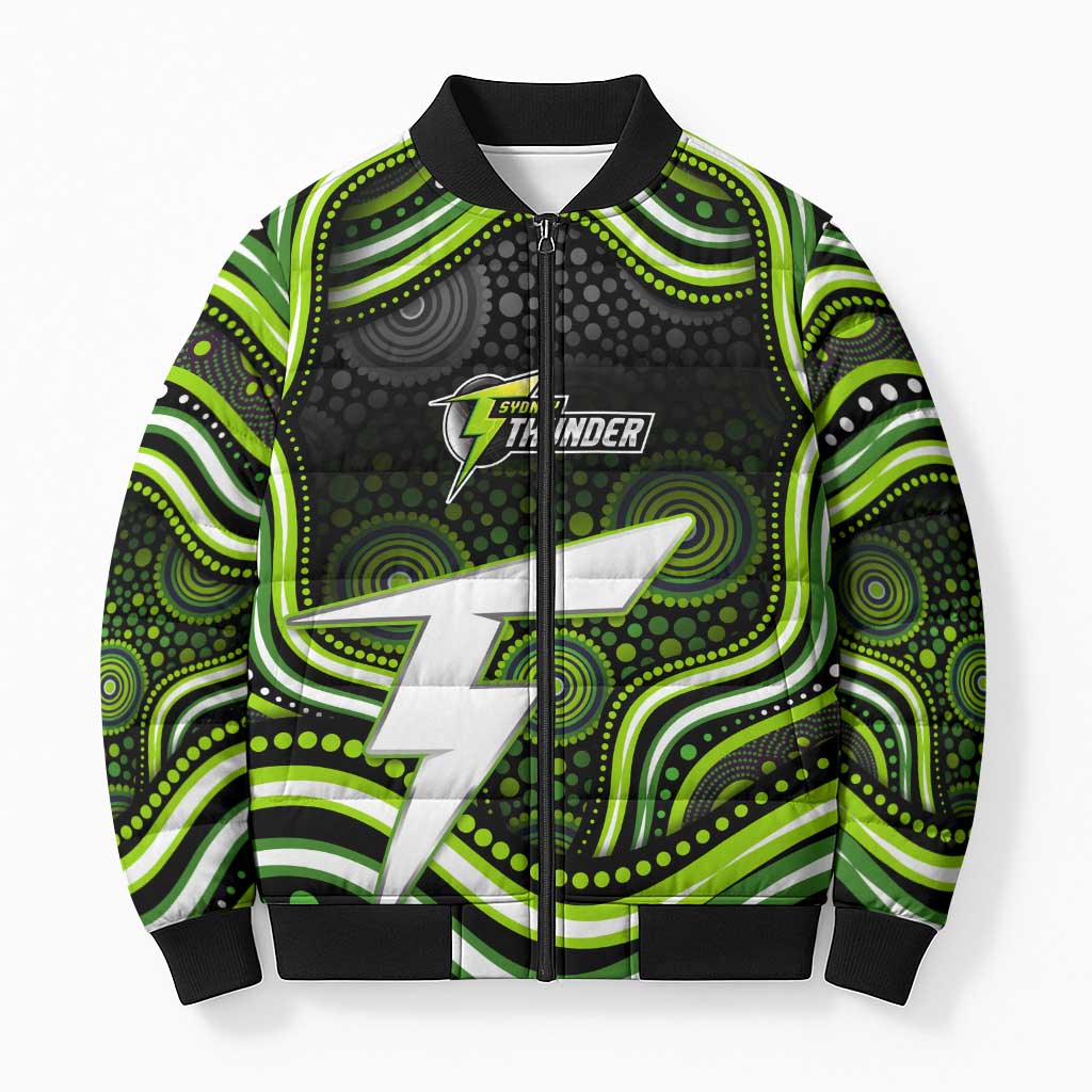 Sydney Thunder Cricket Bomber Puffer Jacket Australian Cricket Mascot - Modern Indigenous Style