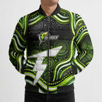 Sydney Thunder Cricket Bomber Puffer Jacket Australian Cricket Mascot - Modern Indigenous Style