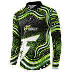 Sydney Thunder Cricket Button Sweatshirt Australian Cricket Mascot - Modern Indigenous Style