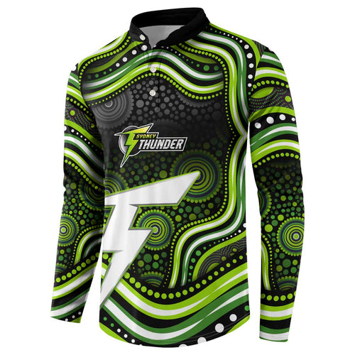 Sydney Thunder Cricket Button Sweatshirt Australian Cricket Mascot - Modern Indigenous Style