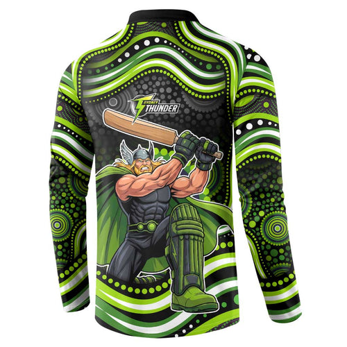 Sydney Thunder Cricket Button Sweatshirt Australian Cricket Mascot - Modern Indigenous Style