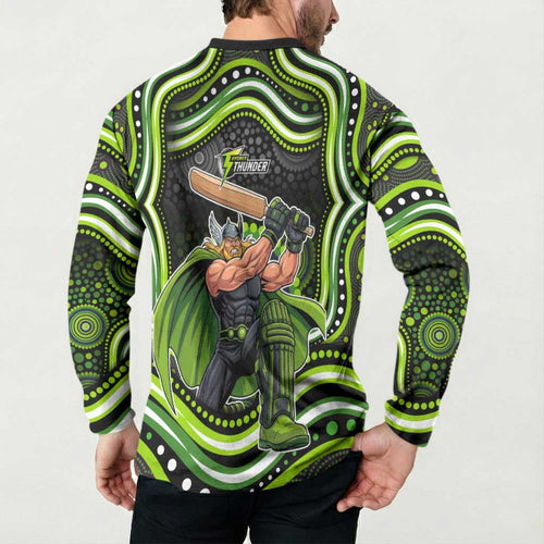 Sydney Thunder Cricket Button Sweatshirt Australian Cricket Mascot - Modern Indigenous Style