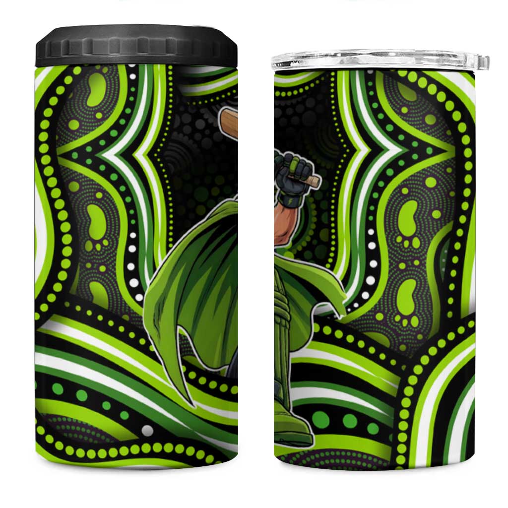 Sydney Thunder Cricket 4 in 1 Can Cooler Tumbler Australian Cricket Mascot - Modern Indigenous Style