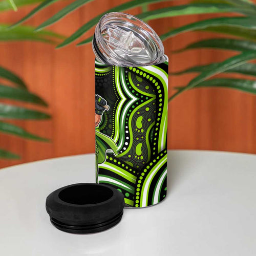 Sydney Thunder Cricket 4 in 1 Can Cooler Tumbler Australian Cricket Mascot - Modern Indigenous Style