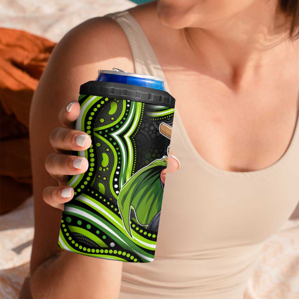 Sydney Thunder Cricket 4 in 1 Can Cooler Tumbler Australian Cricket Mascot - Modern Indigenous Style