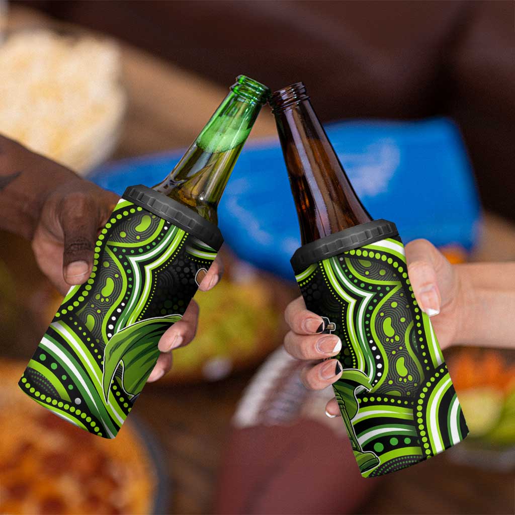 Sydney Thunder Cricket 4 in 1 Can Cooler Tumbler Australian Cricket Mascot - Modern Indigenous Style