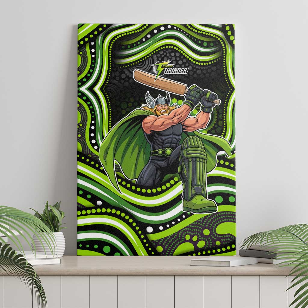 Sydney Thunder Cricket Canvas Wall Art Australian Cricket Mascot - Modern Indigenous Style