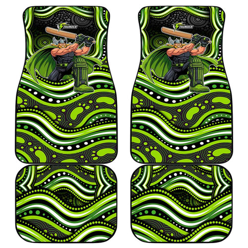 Sydney Thunder Cricket Car Mats Australian Cricket Mascot - Modern Indigenous Style