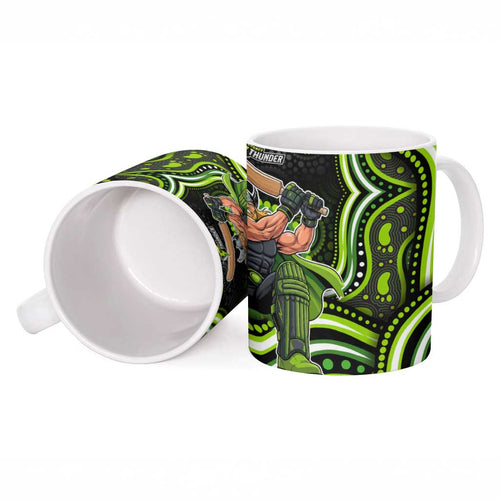 Sydney Thunder Cricket Ceramic Mug Australian Cricket Mascot - Modern Indigenous Style