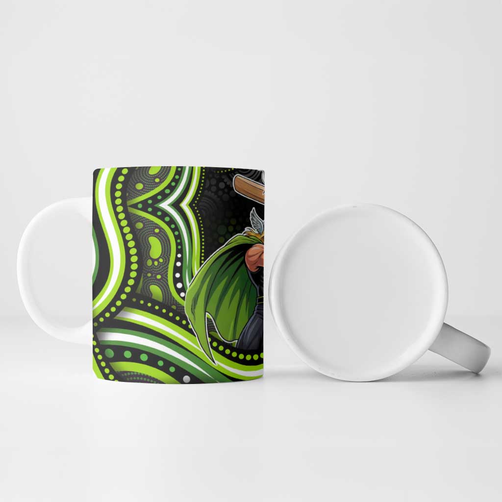 Sydney Thunder Cricket Ceramic Mug Australian Cricket Mascot - Modern Indigenous Style