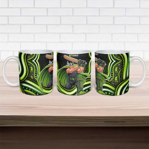 Sydney Thunder Cricket Ceramic Mug Australian Cricket Mascot - Modern Indigenous Style