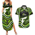 Sydney Thunder Cricket Couples Matching Summer Maxi Dress and Hawaiian Shirt Australian Cricket Mascot - Modern Indigenous Style