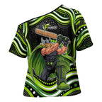 Sydney Thunder Cricket Cross Shoulder Shirt Australian Cricket Mascot - Modern Indigenous Style