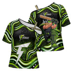 Sydney Thunder Cricket Cross Shoulder Shirt Australian Cricket Mascot - Modern Indigenous Style