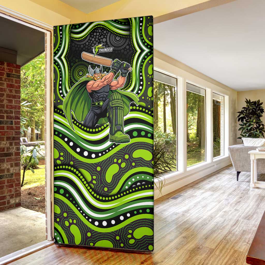 Sydney Thunder Cricket Door Cover Australian Cricket Mascot - Modern Indigenous Style