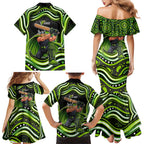 Sydney Thunder Cricket Family Matching Mermaid Dress and Hawaiian Shirt Australian Cricket Mascot - Modern Indigenous Style