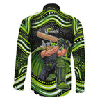 Sydney Thunder Cricket Family Matching Short Sleeve Bodycon Dress and Hawaiian Shirt Australian Cricket Mascot - Modern Indigenous Style