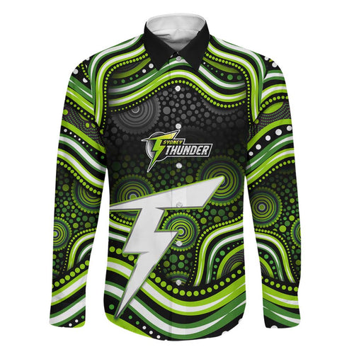 Sydney Thunder Cricket Family Matching Summer Maxi Dress and Hawaiian Shirt Australian Cricket Mascot - Modern Indigenous Style
