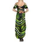 Sydney Thunder Cricket Family Matching Summer Maxi Dress and Hawaiian Shirt Australian Cricket Mascot - Modern Indigenous Style