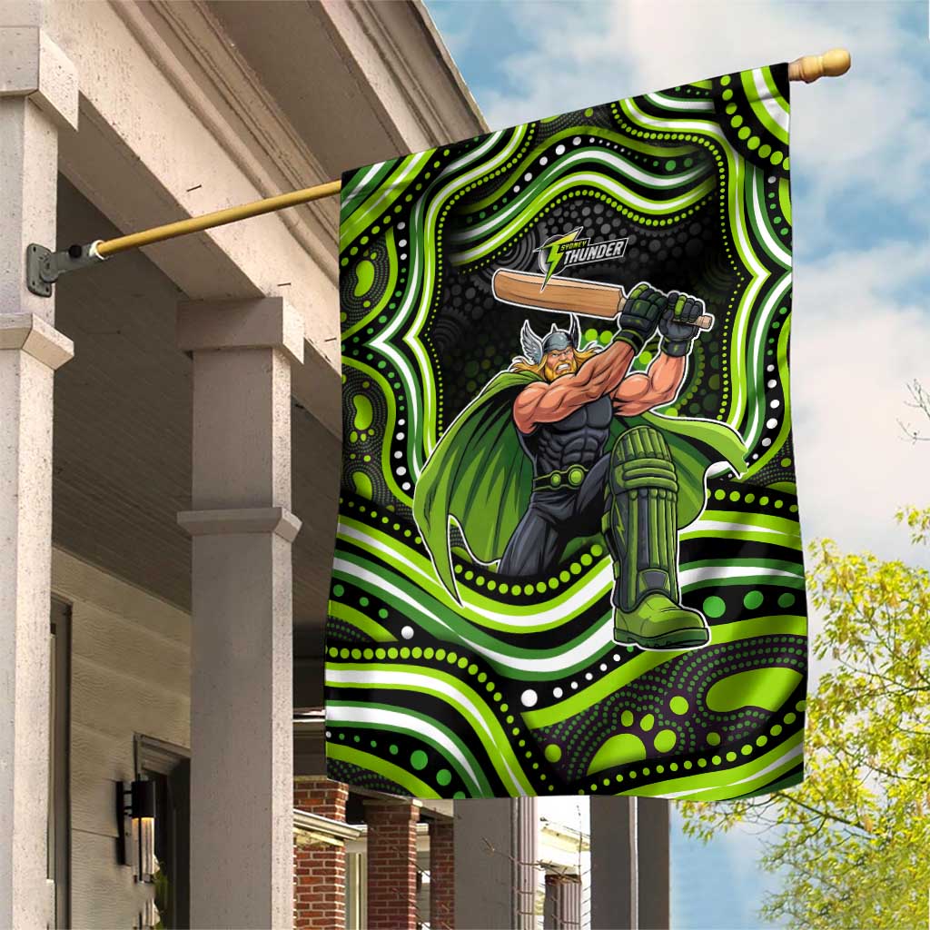 Sydney Thunder Cricket Garden Flag Australian Cricket Mascot - Modern Indigenous Style