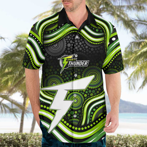 Sydney Thunder Cricket Hawaiian Shirt Australian Cricket Mascot - Modern Indigenous Style