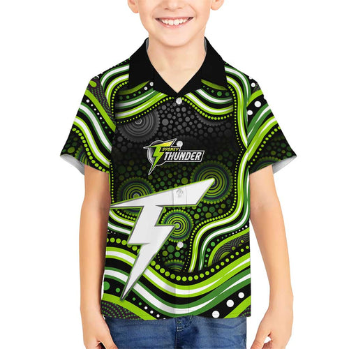Sydney Thunder Cricket Hawaiian Shirt Australian Cricket Mascot - Modern Indigenous Style