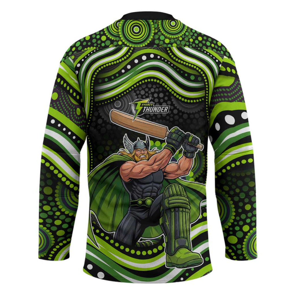 Sydney Thunder Cricket Hockey Jersey Australian Cricket Mascot - Modern Indigenous Style