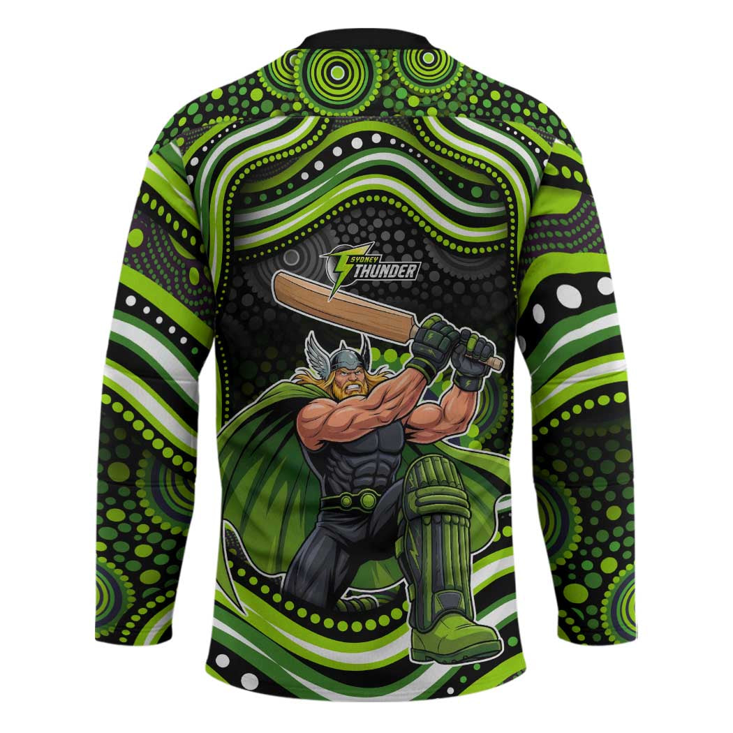 Sydney Thunder Cricket Hockey Jersey Australian Cricket Mascot - Modern Indigenous Style